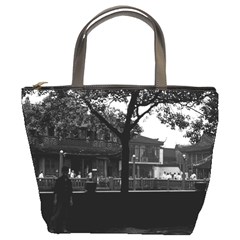 Vintage China Shanghai Yuyuan Garen Dianchun Hall 1970 Bucket Handbag by Vintagephotos