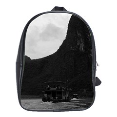 Vintage China Guilin River Boat 1970 Large School Backpack by Vintagephotos