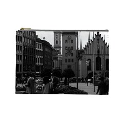 Vintage Germany Munich Church Marienplatz 1970 Large Makeup Purse by Vintagephotos