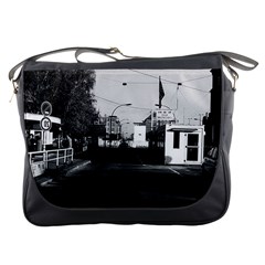 Vintage Germany Border Posts East  West Berlin 1970 Messenger Bag by Vintagephotos