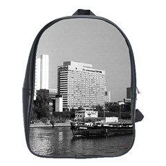 Vintage Germany Frankfurt Main River 1970 School Bag (xl) by Vintagephotos