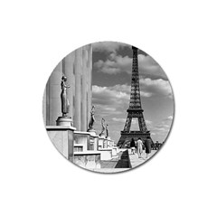 Vintage France Paris Eiffel Tour Chaillot Palace 1970 Large Sticker Magnet (round) by Vintagephotos