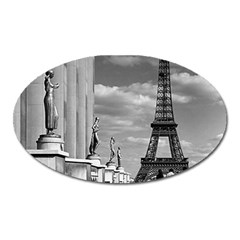 Vintage France Paris Eiffel Tour Chaillot Palace 1970 Large Sticker Magnet (oval)