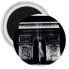 Vintage France Paris Triumphal Arch 1970 Large Magnet (round)