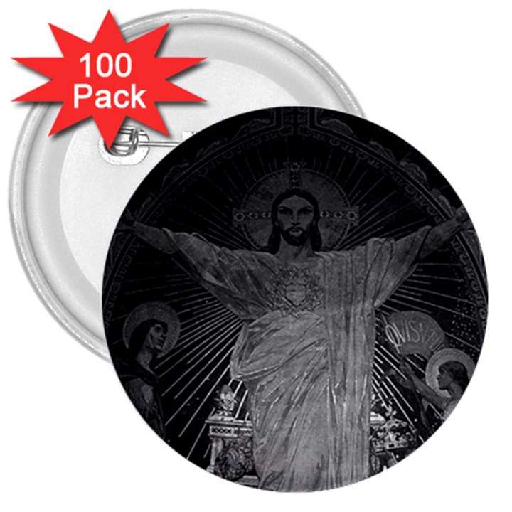 Vintage France Paris Sacre Coeur Basilica dome Jesus 100 Pack Large Button (Round)