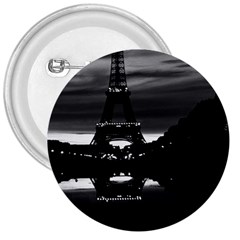 Vintage France Paris Eiffel Tower Reflection 1970 Large Button (round)