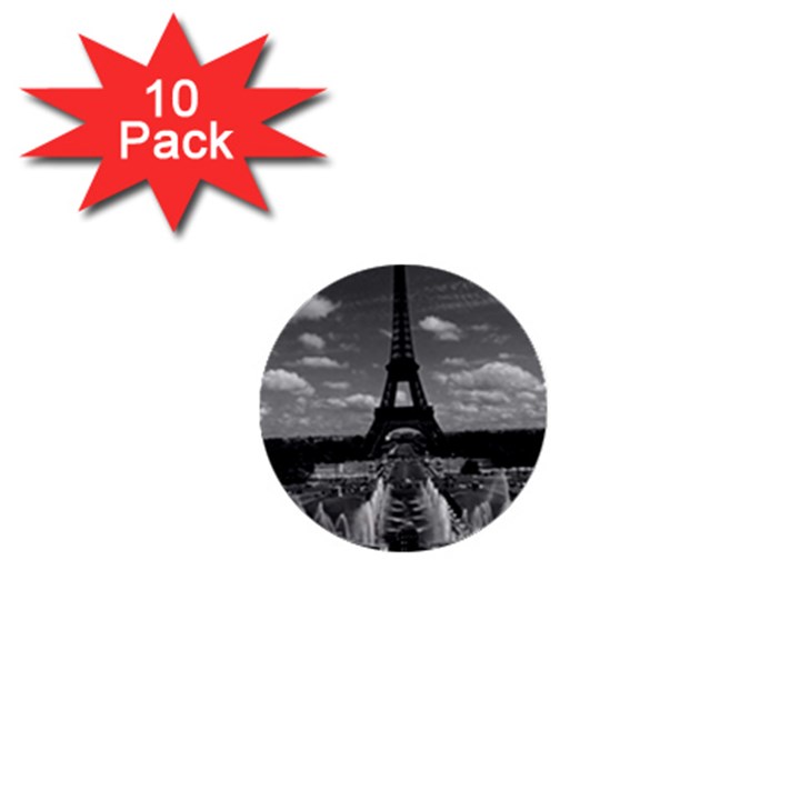 Vintage France Paris Fontain Chaillot Tour Eiffel 1970 10 Pack Mini Button (Round)