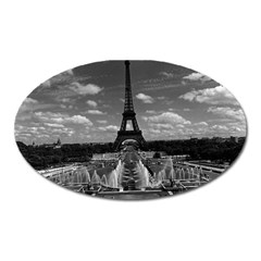 Vintage France Paris Fontain Chaillot Tour Eiffel 1970 Large Sticker Magnet (oval)