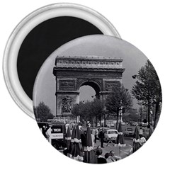 Vintage France Paris Triumphal Arch 1970 Large Magnet (round) by Vintagephotos