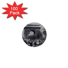 Vintage France Paris Triumphal Arch 1970 100 Pack Mini Magnet (round) by Vintagephotos