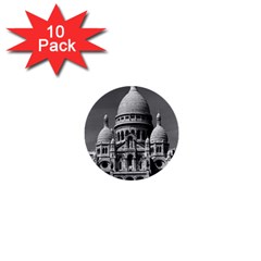 Vintage France Paris The Sacre Coeur Basilica 1970 10 Pack Mini Button (round) by Vintagephotos