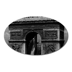 Vintage France Paris Triumphal Arch  Place De L etoile Large Sticker Magnet (oval)