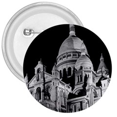 Vintage France Paris The Sacre Coeur Basilica 1970 Large Button (round) by Vintagephotos