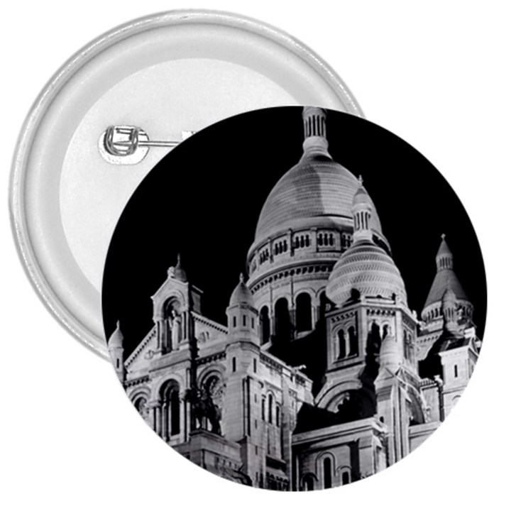 Vintage France Paris The Sacre Coeur Basilica 1970 Large Button (Round)