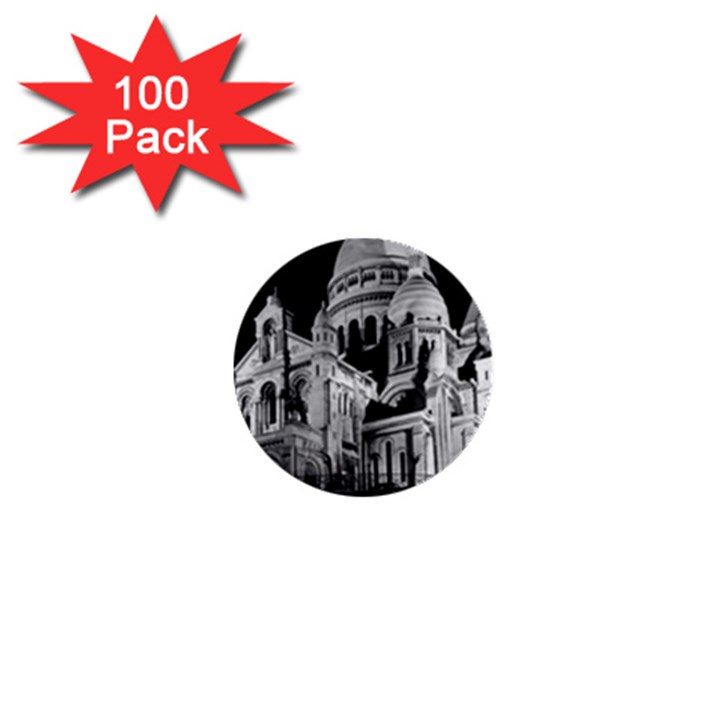 Vintage France Paris The Sacre Coeur Basilica 1970 100 Pack Mini Button (Round)