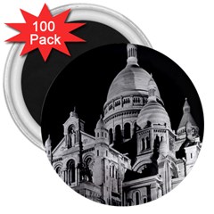 Vintage France Paris The Sacre Coeur Basilica 1970 100 Pack Large Magnet (round) by Vintagephotos