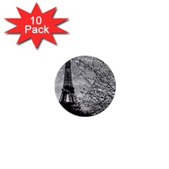 Vintage France Paris Eiffel Tour 1970 10 Pack Mini Magnet (round) by Vintagephotos