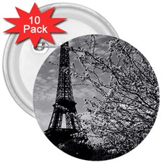 Vintage France Paris Eiffel Tour 1970 10 Pack Large Button (round)