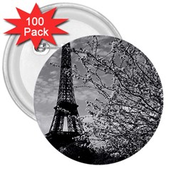 Vintage France Paris Eiffel Tour 1970 100 Pack Large Button (round)