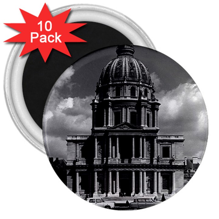 Vintage France Paris Church Saint Louis des Invalides 10 Pack Large Magnet (Round)