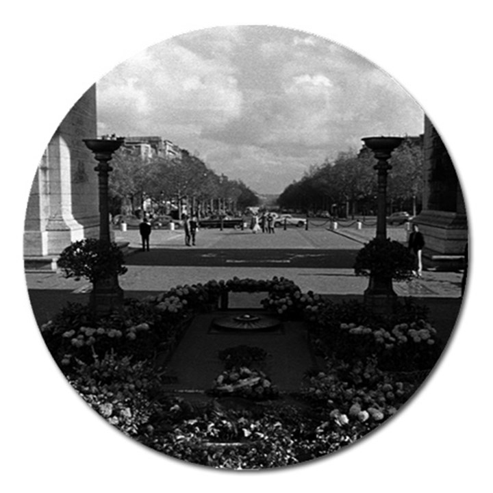 Vintage France Paris Triumphal arch Unknown soldier Extra Large Sticker Magnet (Round)