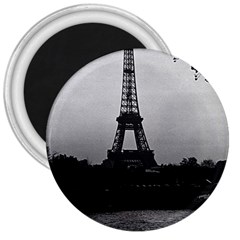 Vintage France Paris Eiffel Tour  Seine At Dusk 1970 Large Magnet (round)