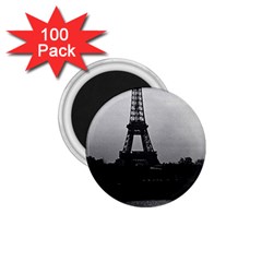 Vintage France Paris Eiffel Tour  Seine At Dusk 1970 100 Pack Small Magnet (round)