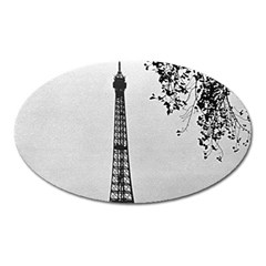 Vintage France Paris Eiffel Tour  Seine At Dusk 1970 Large Sticker Magnet (oval)