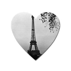 Vintage France Paris Eiffel Tour  Seine At Dusk 1970 Large Sticker Magnet (heart)