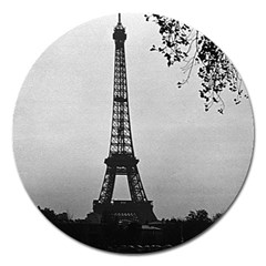 Vintage France Paris Eiffel Tour  Seine At Dusk 1970 Extra Large Sticker Magnet (round) by Vintagephotos