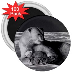 Vintage Usa Alaska Mother Polar Bear 1970 100 Pack Large Magnet (round)