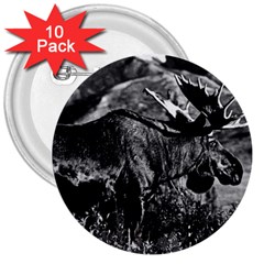 Vintage Usa Alaska Bull Moose 1970 10 Pack Large Button (round)