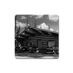 Vintage Usa Alaska Modern Alaskan Log Cabin 1970 Large Sticker Magnet (square) by Vintagephotos