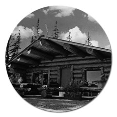 Vintage Usa Alaska Modern Alaskan Log Cabin 1970 Extra Large Sticker Magnet (round)