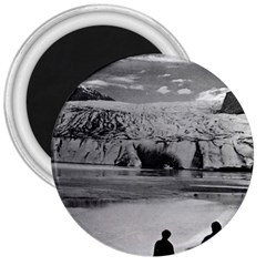 Vintage Usa Alaska Mendenhall Glacier Juneau 1970 Large Magnet (round)