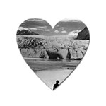 Vintage USA Alaska Mendenhall glacier Juneau 1970 Large Sticker Magnet (Heart) Front