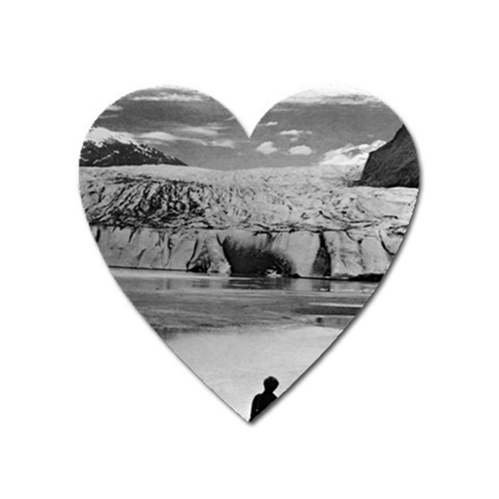 Vintage USA Alaska Mendenhall glacier Juneau 1970 Large Sticker Magnet (Heart)