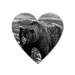 Vintage Usa Alaska Brown Bear 1970 Large Sticker Magnet (heart)