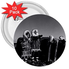 Vintage Usa Fur Clad Eskimos Of Arctic Alaska Bu Sod Igloo 10 Pack Large Button (round) by Vintagephotos