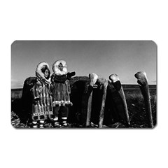 Vintage Usa Fur Clad Eskimos Of Arctic Alaska Bu Sod Igloo Large Sticker Magnet (rectangle) by Vintagephotos