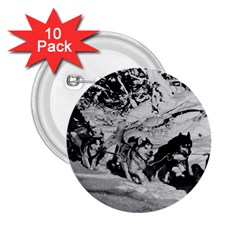 Vintage Usa Alaska Dog Sled Racing 1970 10 Pack Regular Button (round) by Vintagephotos