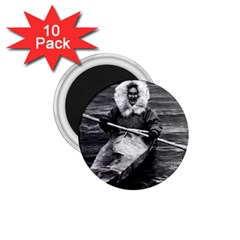 Vintage Usa Alaska Eskimo And His Kayak 1970 10 Pack Small Magnet (round) by Vintagephotos