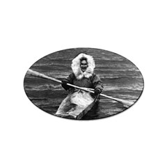 Vintage Usa Alaska Eskimo And His Kayak 1970 Sticker (oval)