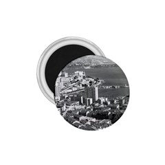 Vintage Principality Of Monaco  The Port Of Monte Carlo Small Magnet (round) by Vintagephotos