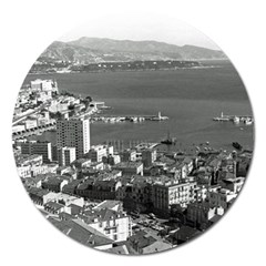 Vintage Principality Of Monaco  The Port Of Monte Carlo Extra Large Sticker Magnet (round)