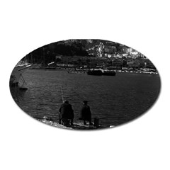 Vintage Principality Of Monaco The Port Of Monaco 1970 Large Sticker Magnet (oval)