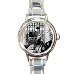 Vintage UK England  queen Elizabeth 2 Buckingham Palace Classic Elegant Ladies Watch (Round) Front