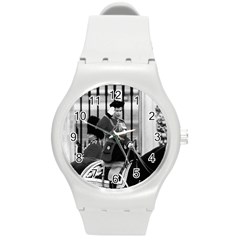 Vintage Uk England  Queen Elizabeth 2 Buckingham Palace Round Plastic Sport Watch Medium by Vintagephotos