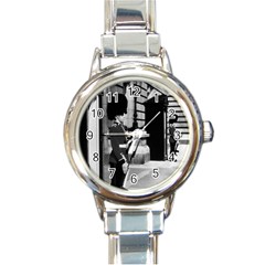 Vintage Uk England London Sentry At Buckingham Palace Classic Elegant Ladies Watch (round) by Vintagephotos