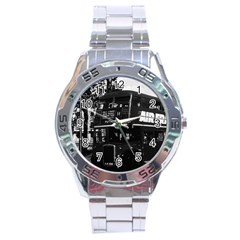 Vintage Uk England London Double-decker Bus 1970 Stainless Steel Analogue Watch (round)